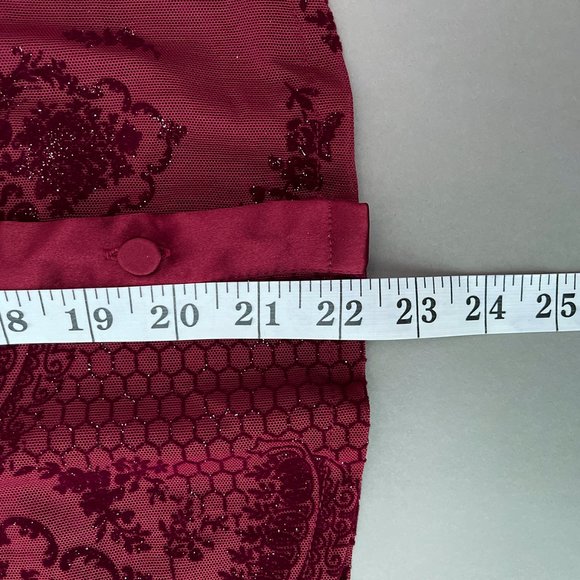 NWOT Valerie Stevens Separates Petite Sheer Stretch Blouse Red Size PS - Picture 8 of 10